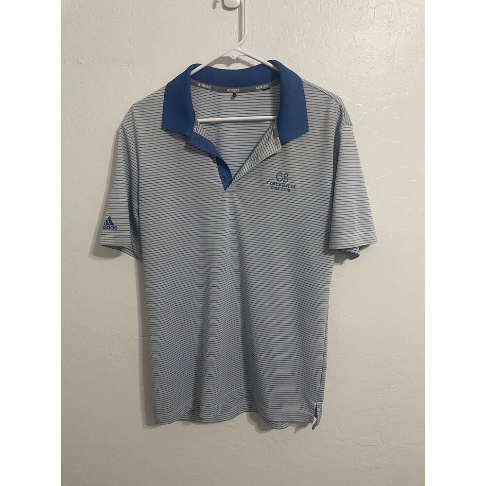 Corte Bella Medium Adidas Gold Polo Blue And White Striped (F)